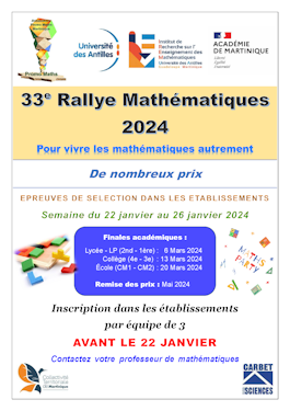 Affiche 33eme rallye mathématiques