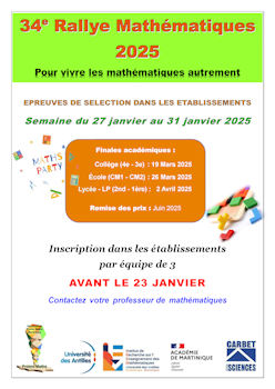 Affiche 34eme rallye mathématiques